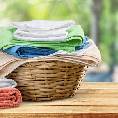 folded and stacked clean laundry