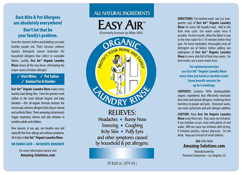 Easy Air Organic Allergy Relief Laundry Rinse